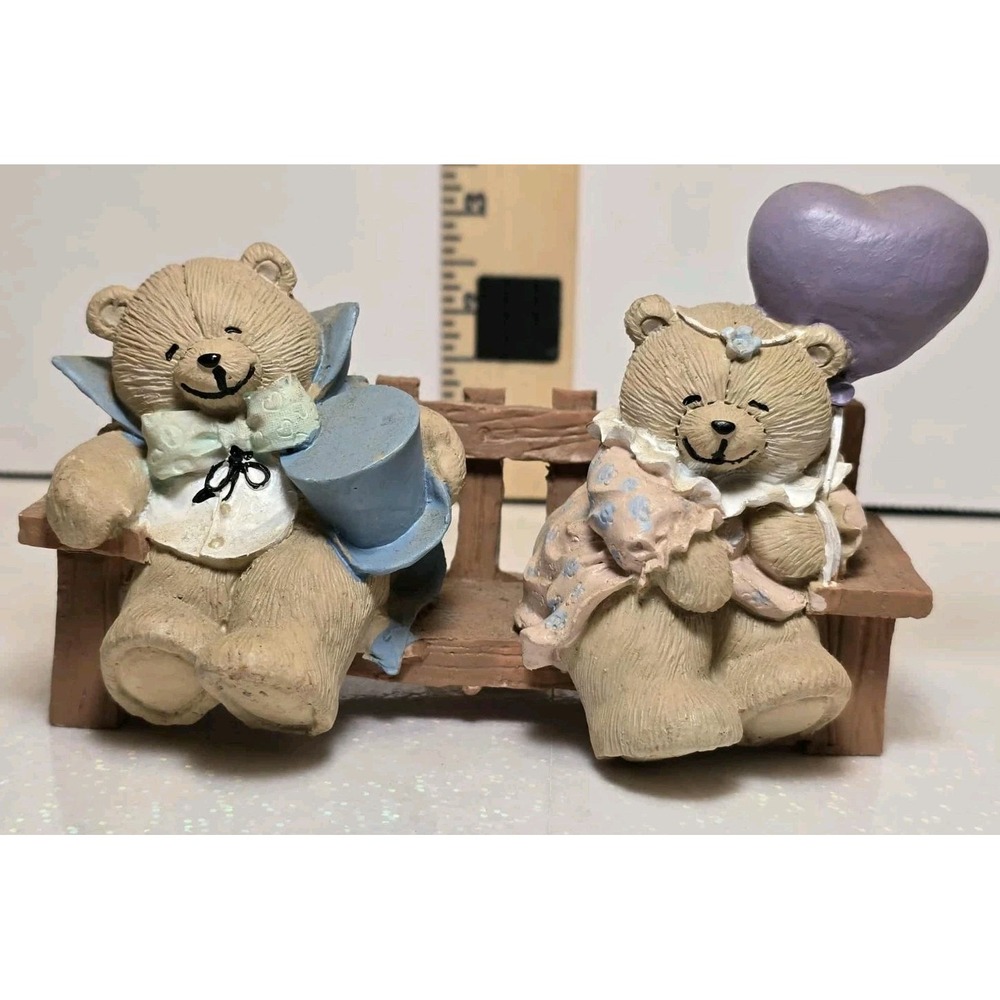 Cherished Teddies Two Bears On A Bench  Figurine Going To The ‎ Ball